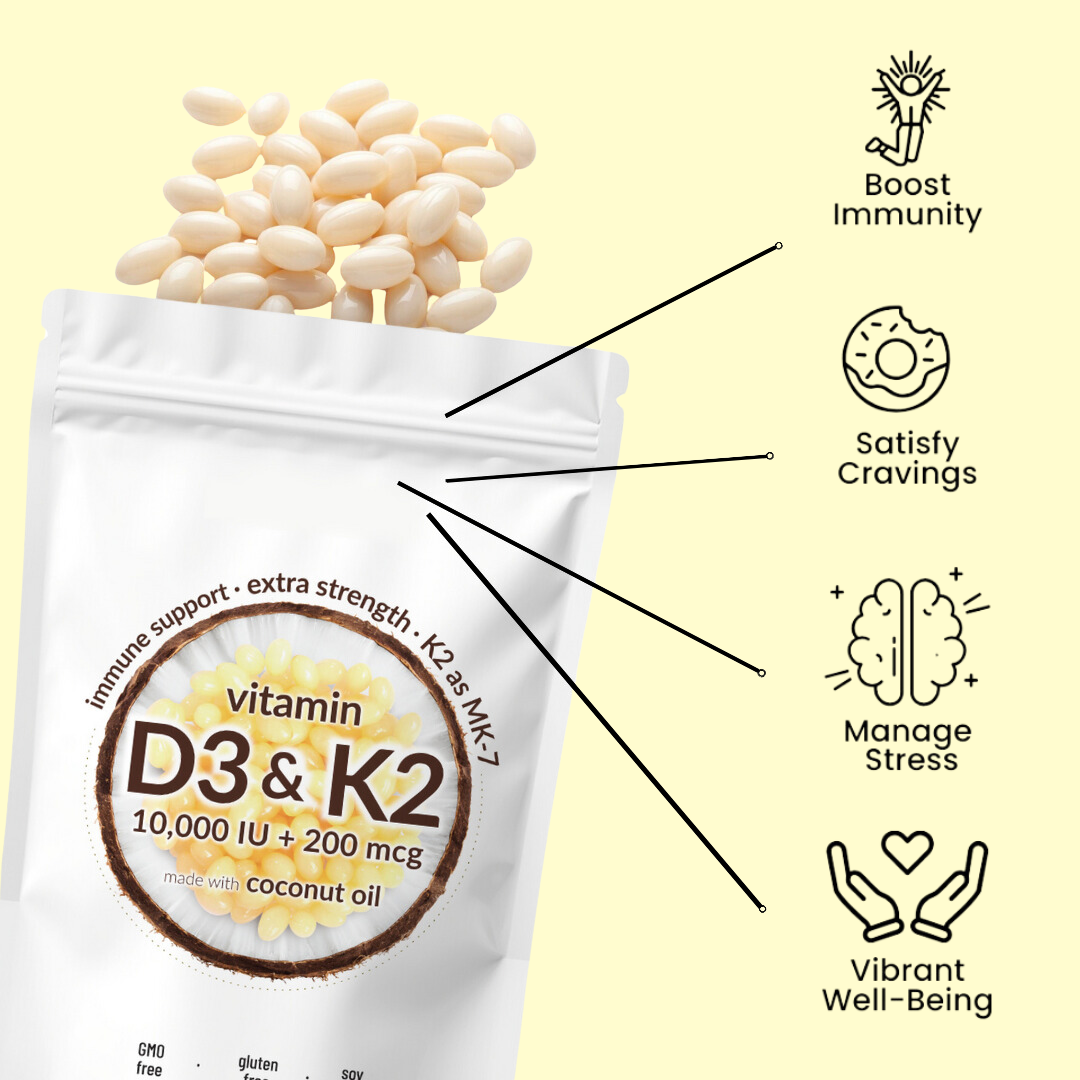 Vitamin D3 + K2 Supplement Softgels