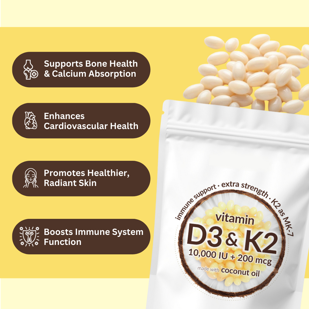 Vitamin D3 + K2 Supplement Softgels