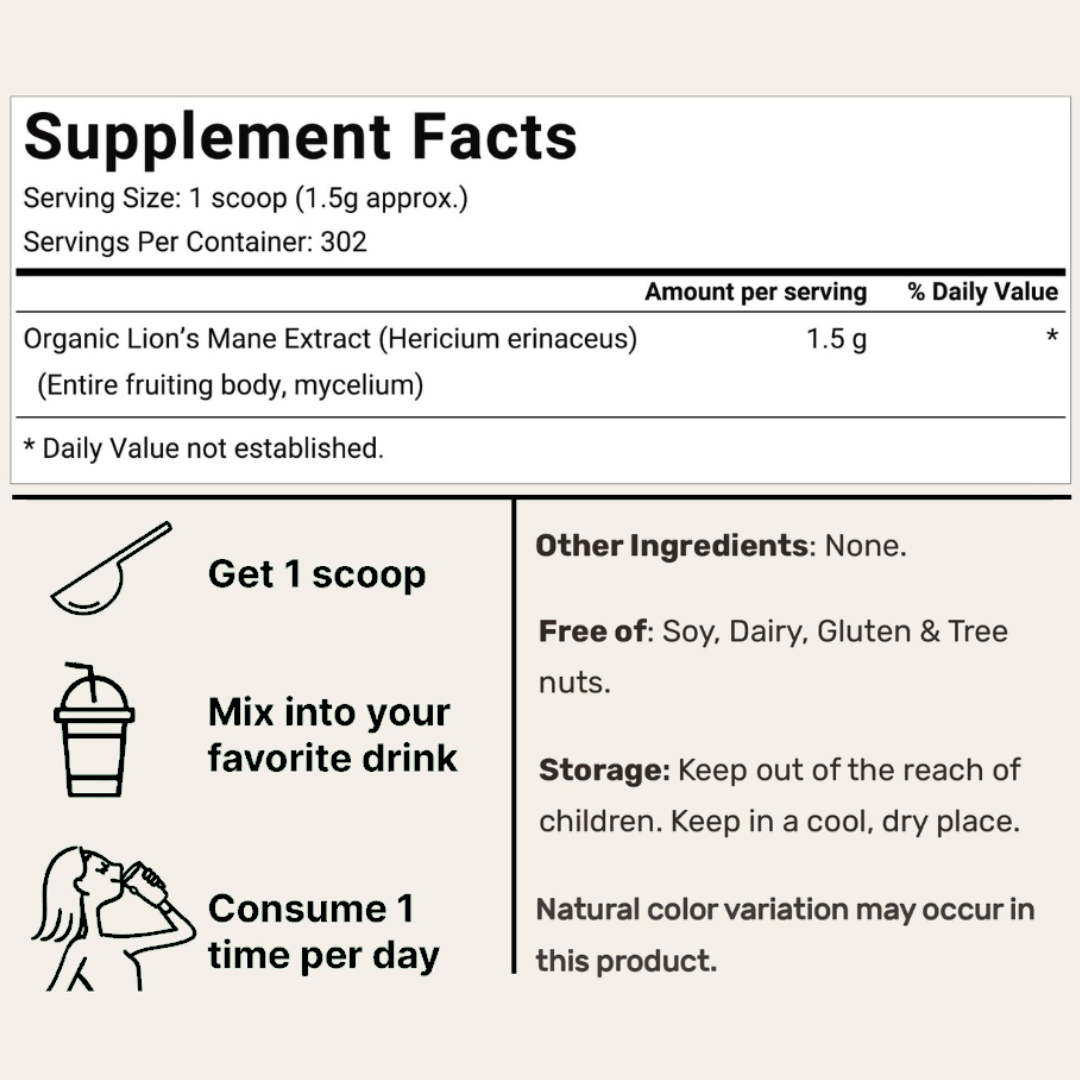 Lions Mane Mushroom Powder